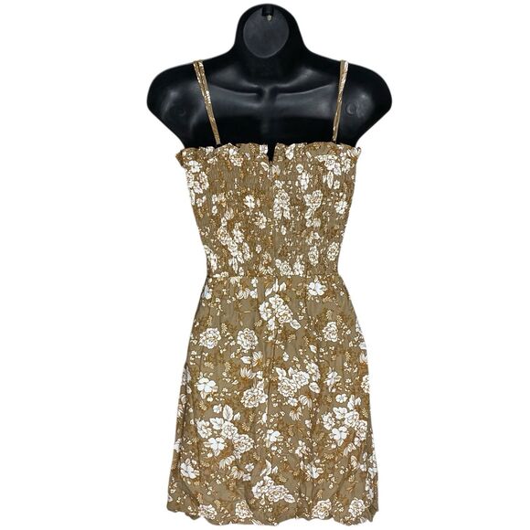 Faithfull the Brand Mini Dress Womens S 4 Floral Strappy Smocked Cottage Boho - Picture 2 of 16